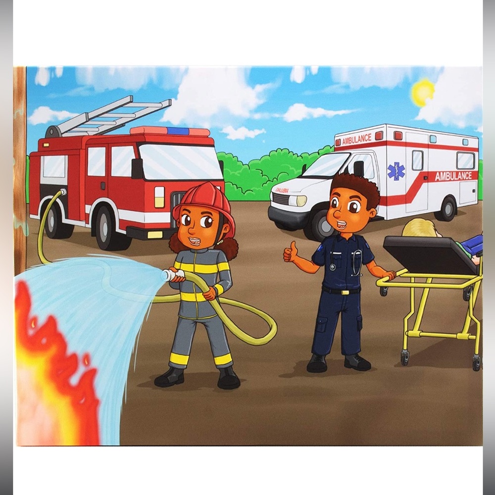23rd Street Creations Fire Truck and Ambulance Wall Art - 16 x 20 Canvas Print
